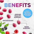 Zinc Gummies 50mg per Serving - Extra Strength Immune Support Antioxidant Gummy, Non-GMO & Gluten Free - Best Zinc Supplement for Skin Bone & Heart Health - Chewable Tasty Berry Flavor - 60 Gummies