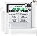 Kopperko Plastic Pill Bottles (116mm, 4.6 Inch 500-Pack) | Child Resistant Pill Tubes for Travel | Small Medicine Tube for Spices | Airtight, UV Resistant & Waterproof (Clear Plastic)