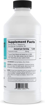 Professionals Series - Hyaluronic Acid Dietary Supplement, Whole Body Hydration - 100 mg Ingestible HA Liquid Supplement; Odorless, Tasteless & Preservative Free/Skin & Eyes - 10 oz