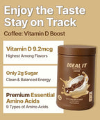 Coffee Protein Shake, 16 g Protein & High Fiber, Low Sugar, Keto-Friendly Meal Replacement powder with Korean Cookie Crumble (Soboro) 19.8 oz 14 servings