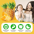 Calcium Magnesium Zinc Gummies with Vitamin D3, Sugar Free Calcium Gummies for Women Men, High Potency Magnesium for Bone & Muscle & Immune Health, Pineapple Flavor - 120 Count