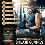 Grevol Himalayan Shilajit Gummies with Ashwagandha Fulvic Acid & 85+ Trace Minerals - No Added Sugar - Individually Wrapped - 120 Gummy