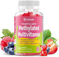Methylated Vitamin B Complex Gummies for Women & Men, Multivitanins Gummy with Vitamin A, C ,E, Methylfolate & B12, TMG, Calcium, D3 K2, Magnesium & More for Overall Health-Vegan, Sugar Free, 60 Cts