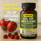 Sakoon nutrition Oil of Oregano Gummies – Immune Support with Oregano Oil 300mg, Black Cumin Seed, Elderberry, Echinacea – Antioxidants & Respiratory Health – Vegan, Non-GMO, Tasty Herbal Supplement