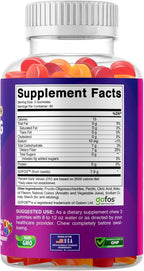 Vitabod Fiber Gummies 7G Per Serving for Digestive Health & Regularity, Prebiotic GOFOS™ Plant-Based Fiber, No Sugar Added, Vegan, Berry Peach Strawberry, 120 Gummies (Adults, Women & Men)