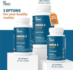 Dr. Tobias Omega 3 Fish Oil 2000mg Triple Strength with 800mg EPA 600mg DHA Per Serving | Fish Oil Omega 3 Supplements for Heart Brain & Immune Support - 360 Softgels (180 Servings)