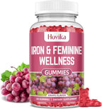 Iron & Hormone Balance for Women Gummies, 40mg Iron Supplement Anemia with multivitamin for Women, Zinc, Selenium, Iodine - for Iron Deficiency - Natural Hormonal Support for PMS, Vegan 60 Count