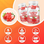 softbear CoQ10 Gummies 400mg Coenzyme Q10 Supplement for Adults, High Absorption coq10 Plus Omega-3, Magnesium, Vitamin B3 & Zinc for Cellular Energy & Antioxidant, Strawberry Flavor 60 Count