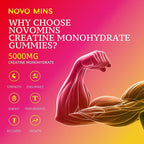 Creatine Monohydrate Gummies 5000mg for Men & Women, Chewables Creatine Monohydrate for Muscle Strength, Muscle Builder, Energy Boost, Pre-Workout Supplement(120 Count)
