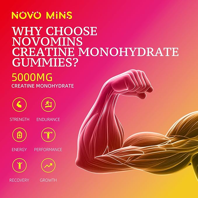 Creatine Monohydrate Gummies 5000mg for Men & Women, Chewables Creatine Monohydrate for Muscle Strength, Muscle Builder, Energy Boost, Pre-Workout Supplement(120 Count)