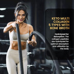 Keto Multi Collagen Peptides 16.2 oz - Bone Broth Protein Powder, with 5 Types Hydrolyzed Collagen, MCT Oil & Biotin for Skin, Joints, Hair & Nails, Unflavored Collagen Powder