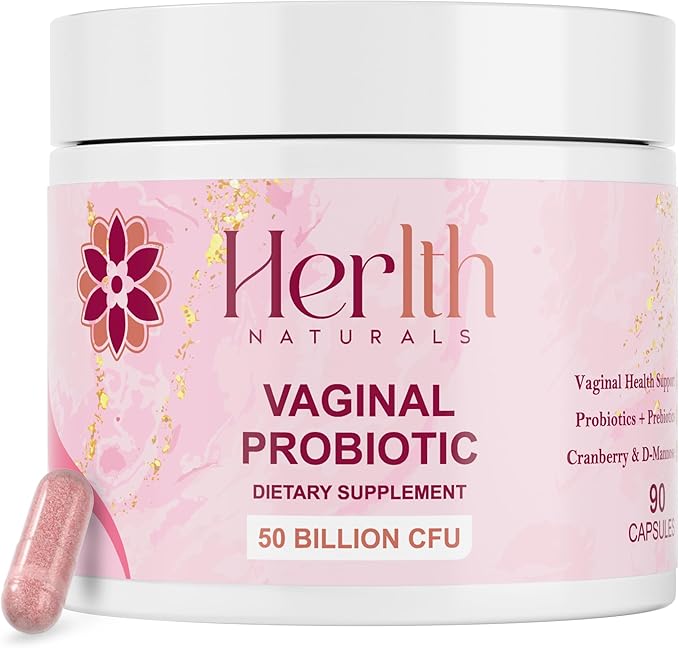 Vaginal Probiotics for Women – pH Balance & Vaginal Flora Support – Women’s Synbiotic with Probiotics & Prebiotics, Lactobacillus Blend & Cranberry – 90 Capsules
