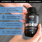 Gains in Bulk Total Digest, Digestive Enzymes, Prebiotics and Probiotics for Digestive Health, Bloating Support, Gut Health for Women and Men, Promotes Protein, Carb and Fat Digestion, 270 Capsules