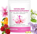 Body Deodorizing Supplement for Women – Body Odor Eliminator for Women & Internal Deodorant Pills for Daily Freshness Support with 5-Flower Essential Oil Blend – Grapeseed Oil Base, 120 Softgels