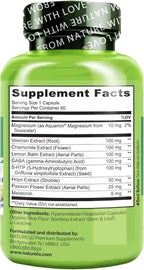 NATURELO Sleep Aid - with Melatonin, Magnesium, GABA, Valerian Root, Lemon Balm, Chamomile Herbal Extracts - Plant-Based Sleeping Aid - 60 Vegan Capsules