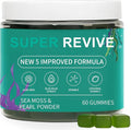 Super Revive Gummies for Hair Loss - Sea Moss Gummies with Vitamin C, E, Aloe Vera & Pearl Powder Glow, Promotes Thicker, Fuller & Stronger Hair - 60 Count