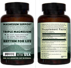 Natural Rhythm Triple Calm Magnesium Complex - 120 Capsules, Chelated Magnesium Glycinate, Taurate & Malate, High Absorption Supplement for Sleep, Stress, Muscle & Heart Support, Non-GMO, Vegan