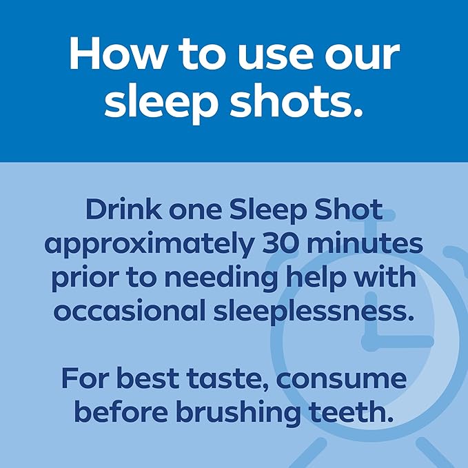 Dream Water Sleep Shots (24 Count) Sleep Aids for Adults - 5mg Melatonin, GABA, 5-HTP - Natural Snoozeberry Flavor (Blue Raspberry) - Liquid Melatonin Supplement - Zero Sugar & Gluten Free - 2.5 oz