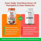 Saw Palmetto Gummies for Hair Growth & Hormone Balance – Vegan DHT Blocker for Women & Men, Supports Prostate Health, PCOS & Testosterone Wellness – Gluten-Free Herbal Supplement – 300mg Extract