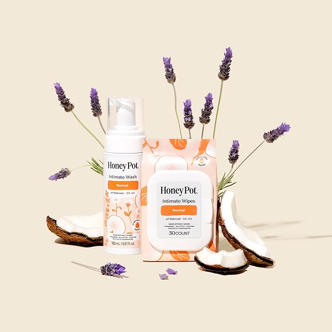 The Honey Pot Company - Feminine Wipes - Daily PH Balancing, Fragrance & Sulfate Free Wipes for Intimate Parts, Body, or Face - Hygiene Products - Normal 30 ct
