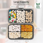 FYY Weekly Pill Organizer with Labels,8 Compartments Travel Daily Pill Case Airtight Moistureproof Large Pill Box to Hold Vitamins, Fish Oil, Supplements,Cotton Swab and Bandages-Black