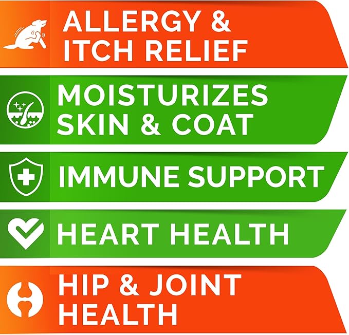 StrellaLab Omega 3 for Dogs - (180Ct) Fish Oil Treats - Allergy & Itch Relief Skin & Coat Supplement - Dry Itchy Skin, Anti Shedding & Hot Spots Treatment - Pet Salmon Oil Chews - Smoked Salmon Flavor
