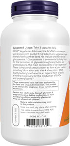NowFoods Vegetarian Glucosamine & MSM Joint Health 240 Veg Capsules
