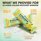Electrolyte Collagen Powder Packets, 10g Collagen Protein Drink Mix for Hydration Recovery, Zero Sugar 2-in-1 Post Workout Rehydration, Joint Skin Muscle Support, 5 Vitamins, Lemon Lime