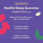 Melatonin Free Natural Sleep Aid Gummies for Adults | NO Melatonin | Herbal Jujube & Chamomile, Lemon Balm - Deep Sleep Supplement & Relaxation for zzz, 45 per Pack (45 Vegan Gummies (1 Pack))