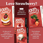 Keto Chow Strawberry Cream - Keto Meal Replacement Shake Powder - Nutritionally Complete - Low Carb - Delicious Easy Meal Substitute - Protein Rich You Choose The Fat - Single Meal Sample