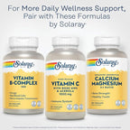 SOLARAY Calcium Magnesium Supplement, Magnesium & Calcium Supplements for Women and Men, 2:1 Ratio, Bone Health & Strength, Vegan, High Absorption, 60-Day Guarantee, 45 Servings, 180 VegCaps