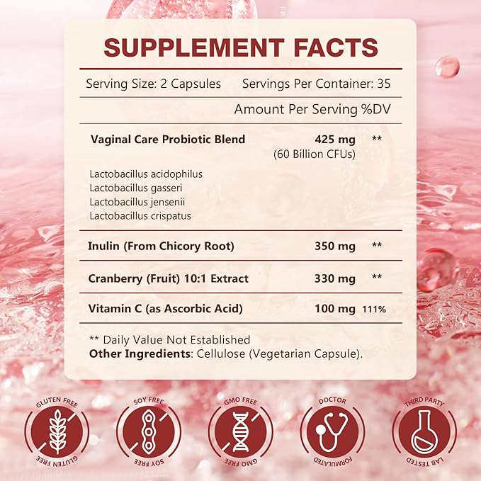 NATURE TARGET Probiotics for Women, 60 Billion CFUs with Cranberry, 70 Capsules