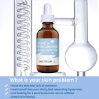 Hyaluronic Acid Serum for Face, Brightening Serum - Even Skin Tone&100% Pure Anti Aging, Intense Hydrating Moisturizer, Non-Greasy, Paraben-Free, Water-Based Skincare for All Skin Types (2 Oz)