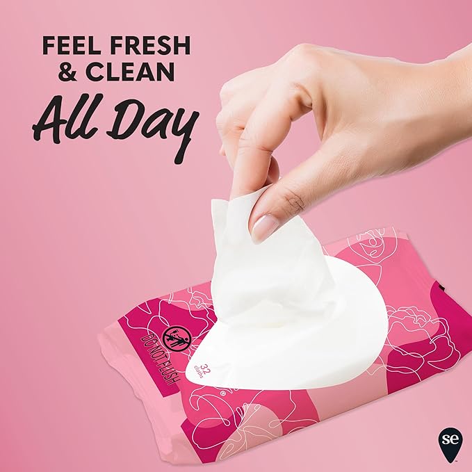 Summer's Eve Sheer Floral Feminine Wipes, Gentle pH-Balanced Formula Helps Control Vaginal Odor, Resealable Pack, 32 Wipes, Pack of 4