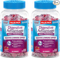 Digestive Advantage Daily Probiotic Gummies for Digestive & Gut Health for Men and Women, Superfruit Flavor, Red, 180 Count, Pack of 2