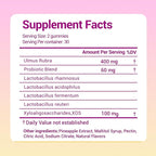 Her Juicy Feminine Probiotics Gummies for Women, with Prebiotics & Slippery Elm - Promotes pH Balance, Gut Health & Immune Support - Pineapple Flavor, 60 Count