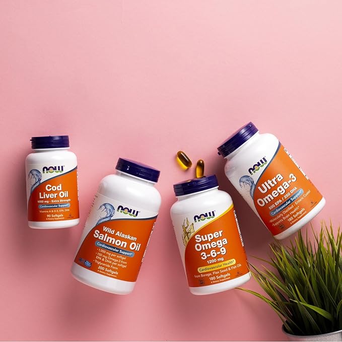NOW Foods Supplements, Super Omega 3-6-9 1200 mg with a Blend of Fish, Borage and Flax Seed Oils, 180 Softgels,(Pack of 2)