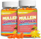 2PACK 3000MG Mullein Gummies, Extra Strength Mullein Leaf Extract with Quercetin, Bromelain for Lung Detox & Immune Support, Mango Flavor, 120 Count
