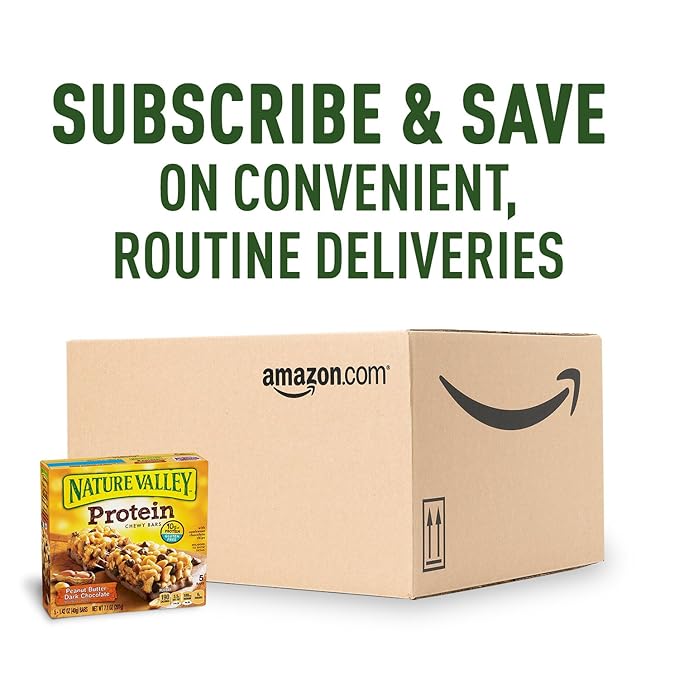 Nature Valley Protein Chewy Snack Bars, Peanut Butter Dark Chocolate, 5 Bars, 7.1 oz