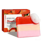 Feminine Cleansing Bar for Women, Yoni Bar, Ph-Balanced Formula, Remove Odor, Moisturize&Soften, Clean &Gentle Ingredients, Strawberry Scent, Velvety Texture for Daily Intimate Hygiene, Red