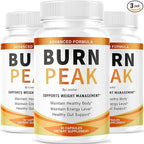 (3 Pack) Burn Peak Capsules - Official BurnPeak Weight Pills Advanced Premium Support, All Natural Burn Peak Pink Salt Trick Supplement for Overall Health & Wellness Reviews, 180 Capsules for 3 Months