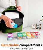 Extra Large Weekly Pill Organizer - XL Vitamin Holder with 7 Detachable AM PM Compartments - Portable Medicine Dispenser for Home and Travel, Big Supplement Container for Weekly or Daily Use, Rainbow
