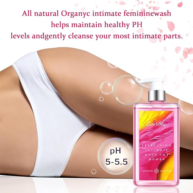 2Packs Refresh Gentle Intimate Wash, Daily Cleanser with Lactic Acid & Menthol, pH Balanced for Sensitive Skin, 10.14 fl oz(Man&Women)