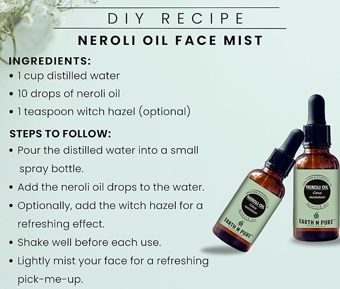 Earth N Pure Neroli Essential Oil Natural and Therapeutic Grade Pack of 2 | 15 ml
