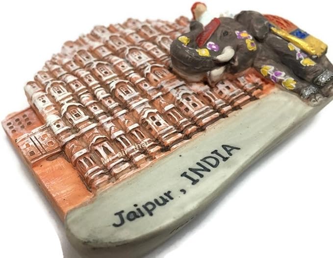 WitnyStore Tiny 2½" Hawa Mahal Palace in Jaipur India Magnet - Miniature Hand Made Resin 3D Asia Landmark Tourist Attractions Decorative Refrigerator Fridge Magnets Décor Collectible Souvenirs Gifts