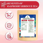 WT WEETEE Raspberry Hibiscus Herbal Tea Bags 100 Count, Hibiscus, Lemongrass & Rosehip Blend with Natural Raspberry Flavor, Caffeine Free, Hot or Iced Tea
