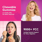 Lactase Enzyme Gummies 9000+ FCC 60 Count – Digestive Enzyme Supplement for Dairy Foods, Chewable Lactase Support, Vegan, Kosher, Made in USA | Moozyme™