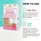 Hyleys Slim Tea Raspberry Flavor - Weight Loss Herbal Supplement Cleanse and Detox - 25 Tea Bags (6 Pack)