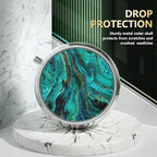 3 Pack Pill Box, Small Pill Case for Purse & Pocket, Cute Medicine Organizer Travel Pillbox, Portable Pill Container Holder to Hold Vitamins, Medication, Fish Oil & Supplements, Teal Ocean Marble
