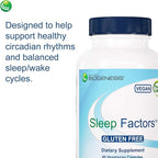 Nutra Biogenesis Sleep Factors - Sleep Aid Supplement for Adults with Melatonin, Magnesium, Valerian Root, GABA & L-Theanine, Sleeping & Rest Support - 60 Veggie Capsules